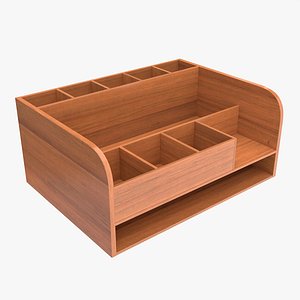 Wooden Desk Organizer 01 3D model
