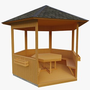 pergola gazebo arbour 3D