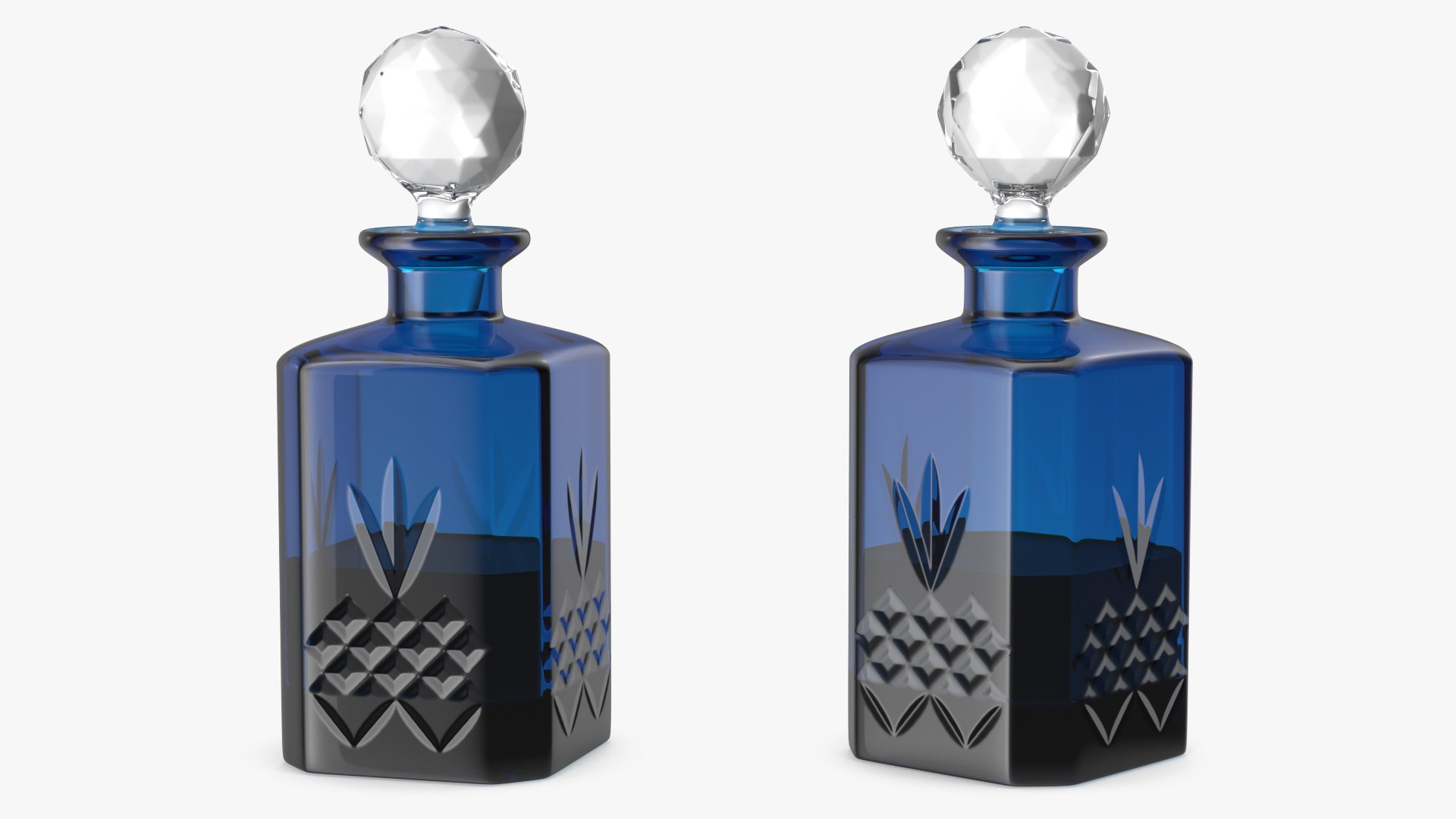 Blue Crystal Whisky Decanter 3D model preview