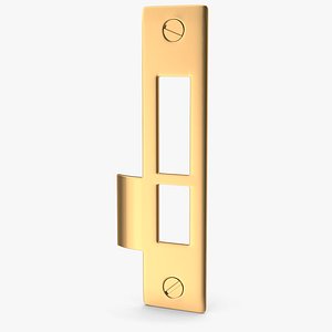 3D Door Lock Strike Plate Golden V02