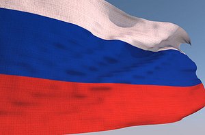 3D russia waving flag animation model