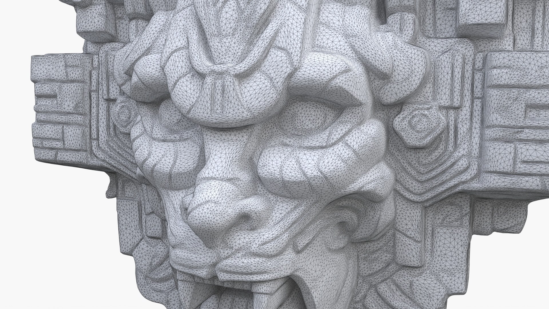 Aztec Stone Head 4 3D - TurboSquid 2196560