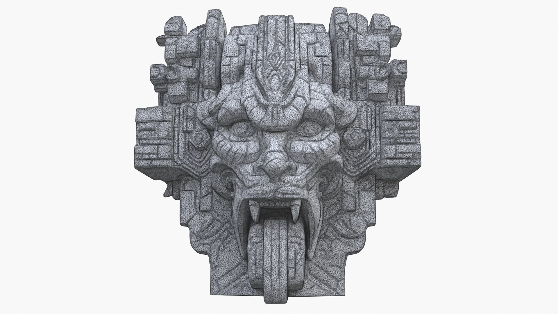 Aztec Stone Head 4 3D - TurboSquid 2196560