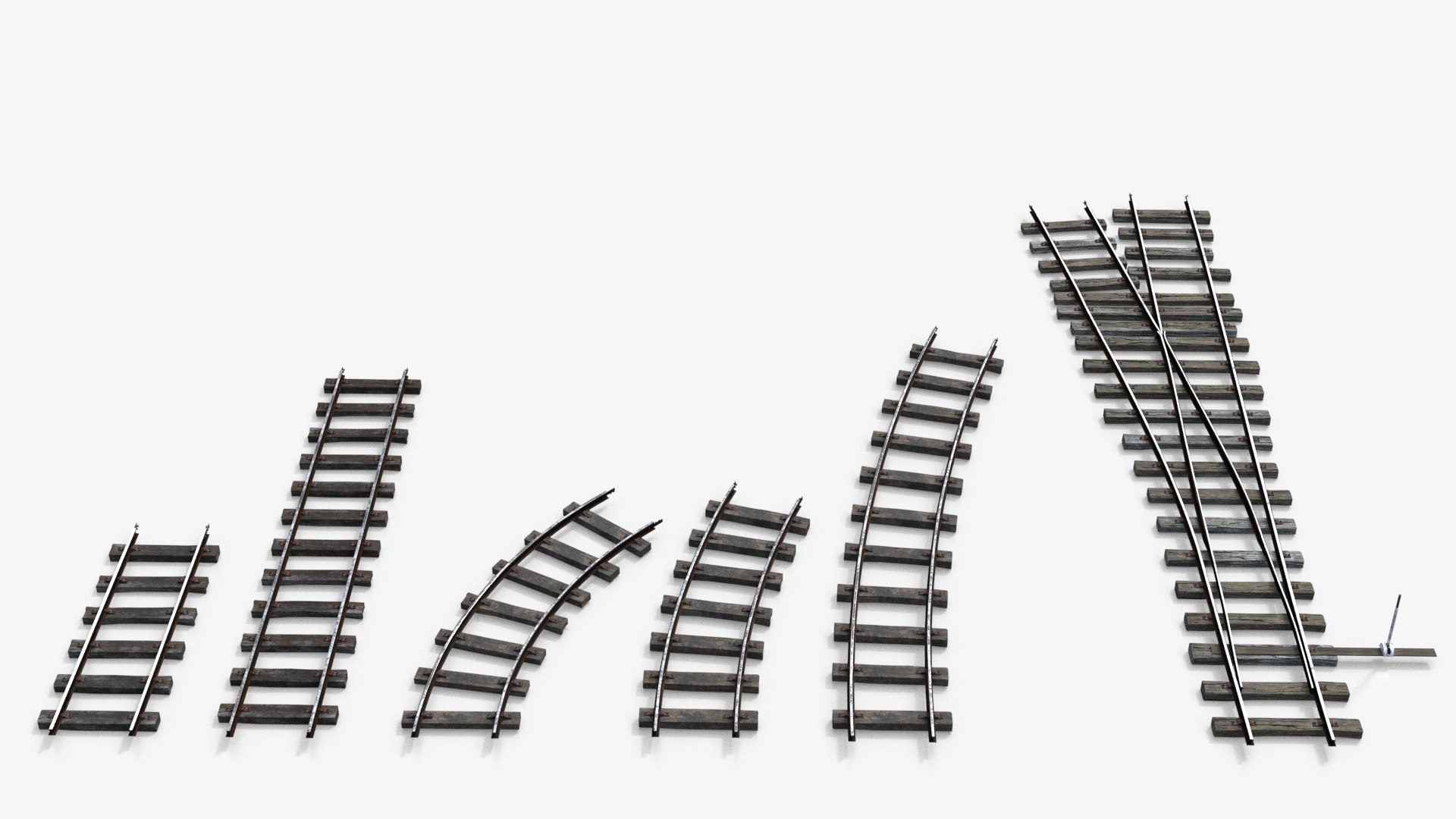 3D Modular Railroad Tracks - TurboSquid 2281428