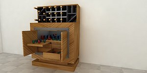 3D bar cabinet model