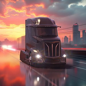 Next Gen Aerodynamic Supertruck Black