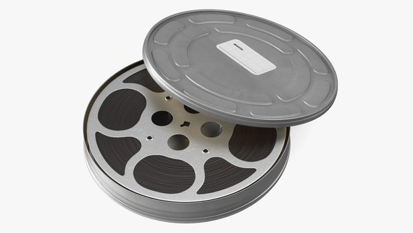Carretel de filme de metal vintage e lata de caixa Modelo 3D