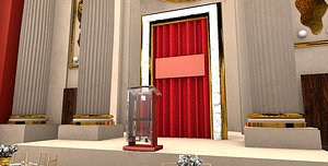 3d room hotel lobby model
