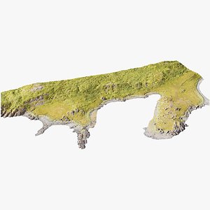 3D Steep Coast Beach  - 3D PBR Model