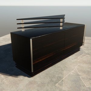 modern wooden tv stand 3D model