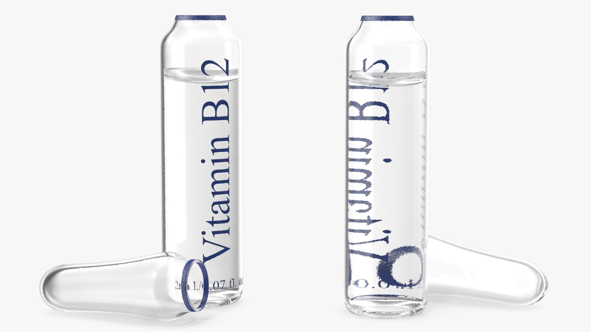 Vitamin B12 2ml Ampoule Opened 3D model preview