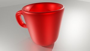 3D red coffee cup