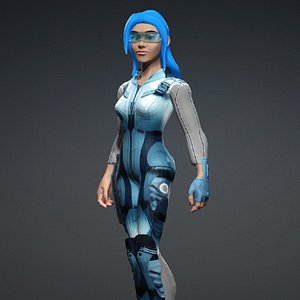 3D Sci fi toon Gril