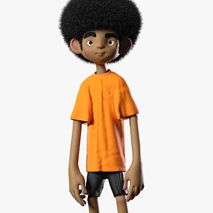 3D Afro Kid model