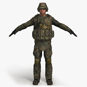 military male bundeswehr soldier 3d model