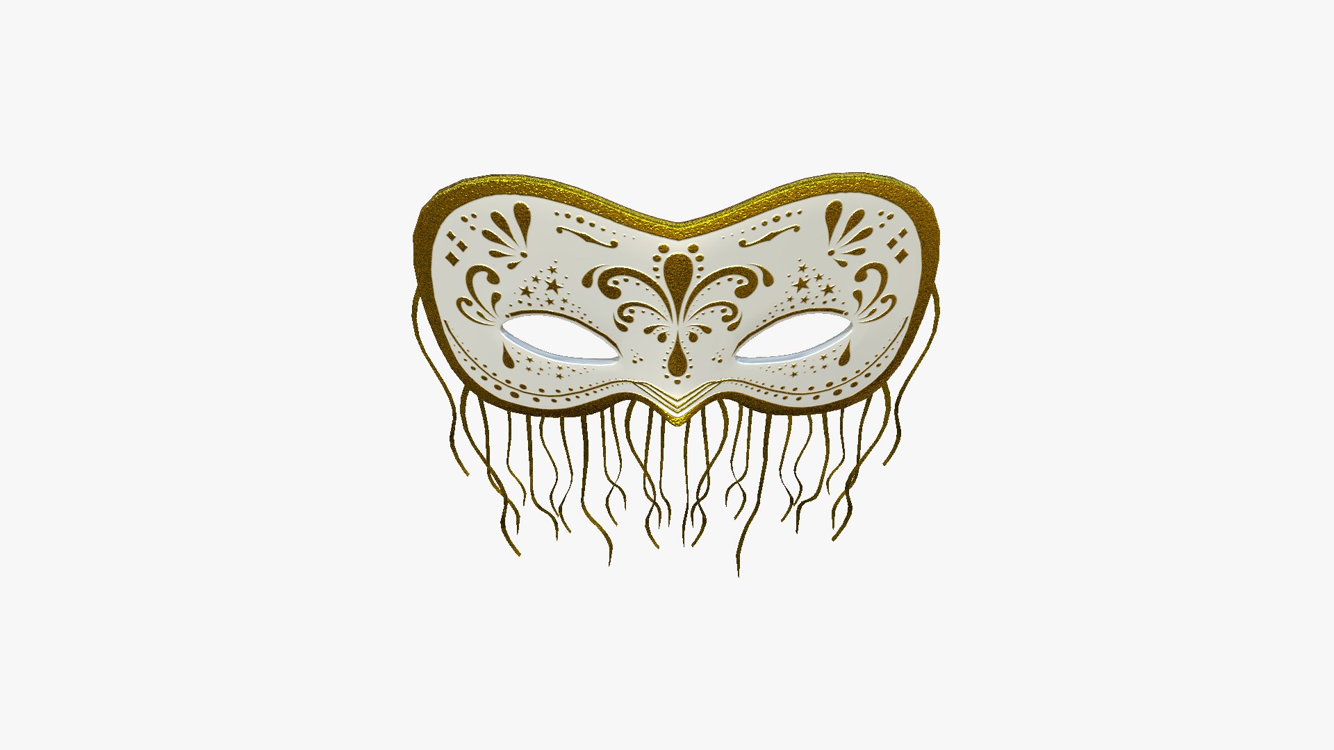 Carnival Mask F02 White Gold - Costume Character Design 3D Model ...