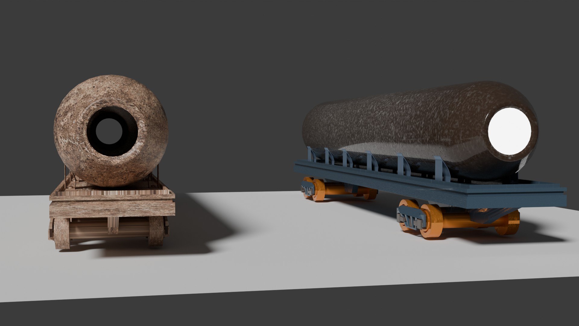 3D Two Cylindrical Railway Cars - TurboSquid 2352503