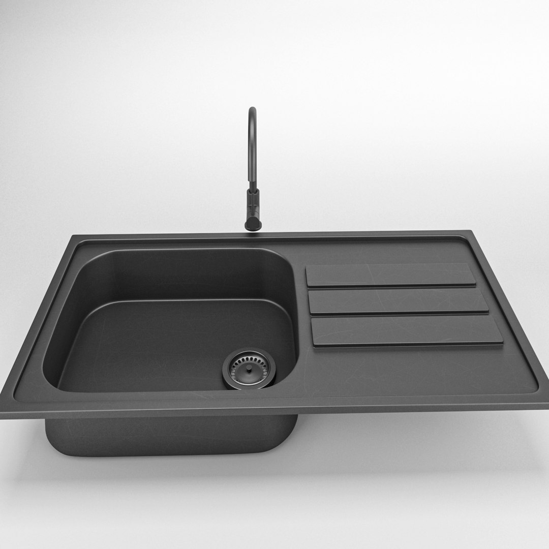 3d Black Kitchen Sink Turbosquid 1721585