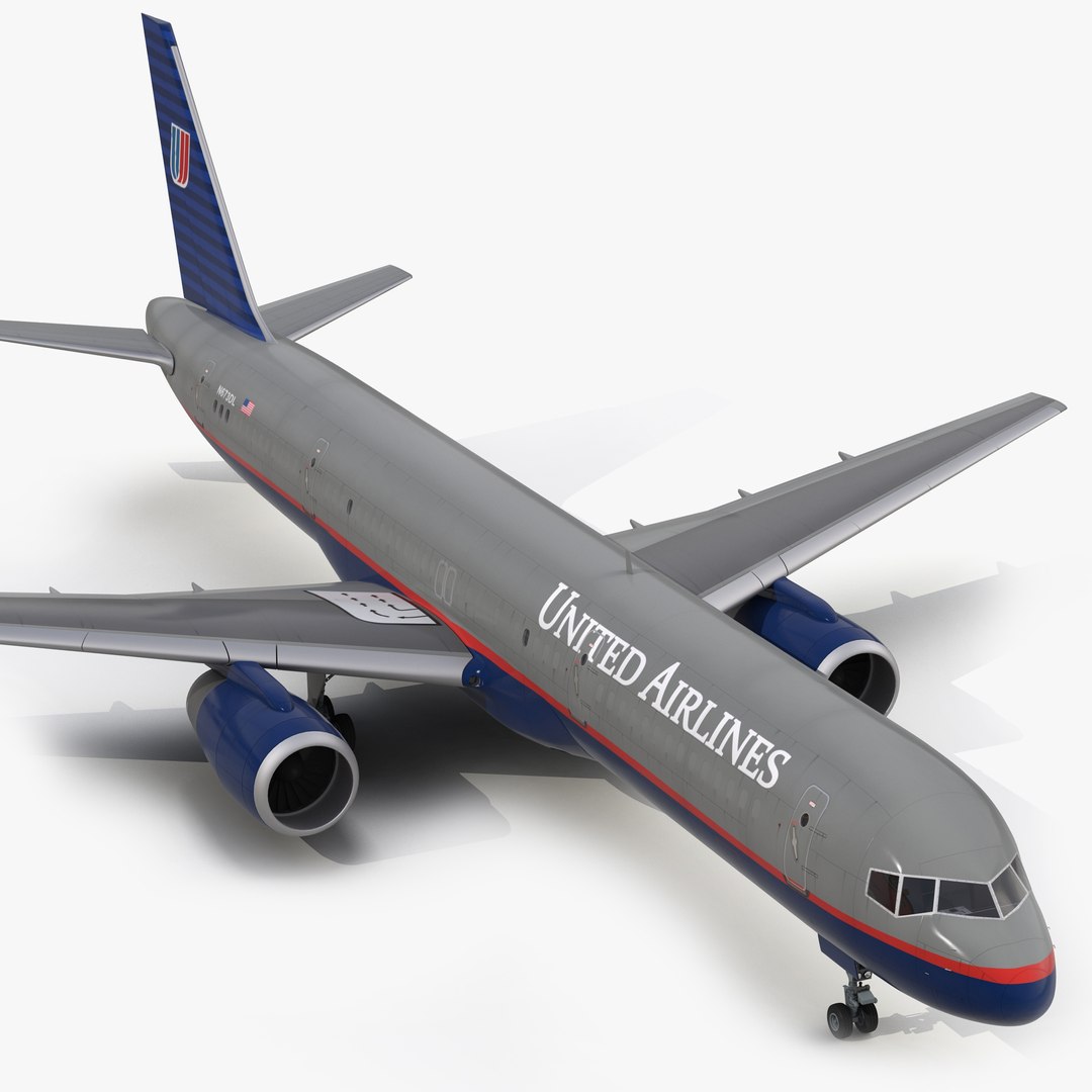 Boeing 757-200F United Airlines 3D Model 3D model preview