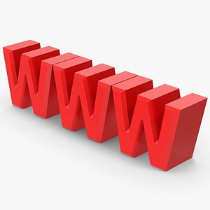 3D model Red W W W Icon