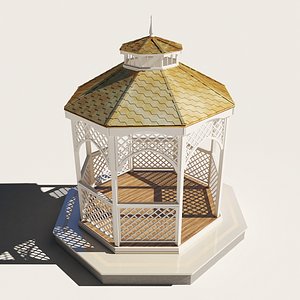 3D alcove pavilion exterior architecture model