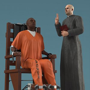 3D model Priest and Prisoner on Electric Chair