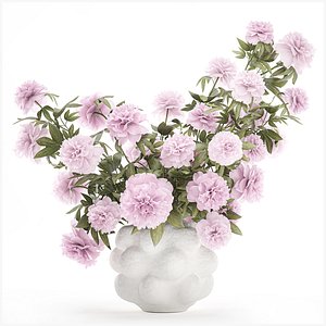 Beautiful pink Formal Bouquet Peony Vase Decor model