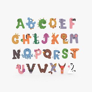 Cartoon Animal Alphabet v002