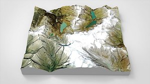 3D Mountain landscape Pasterzenboden glacier Austrian Alps