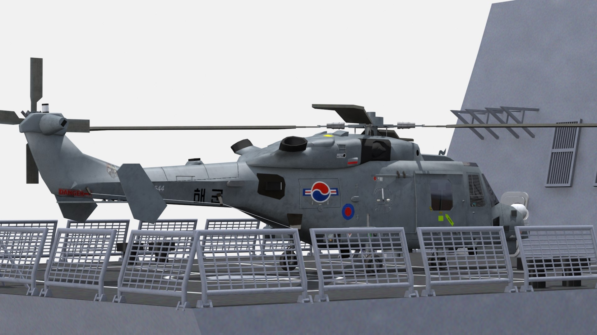Chungnam Frigate With AW159 Helicopter 3D - TurboSquid 2180018