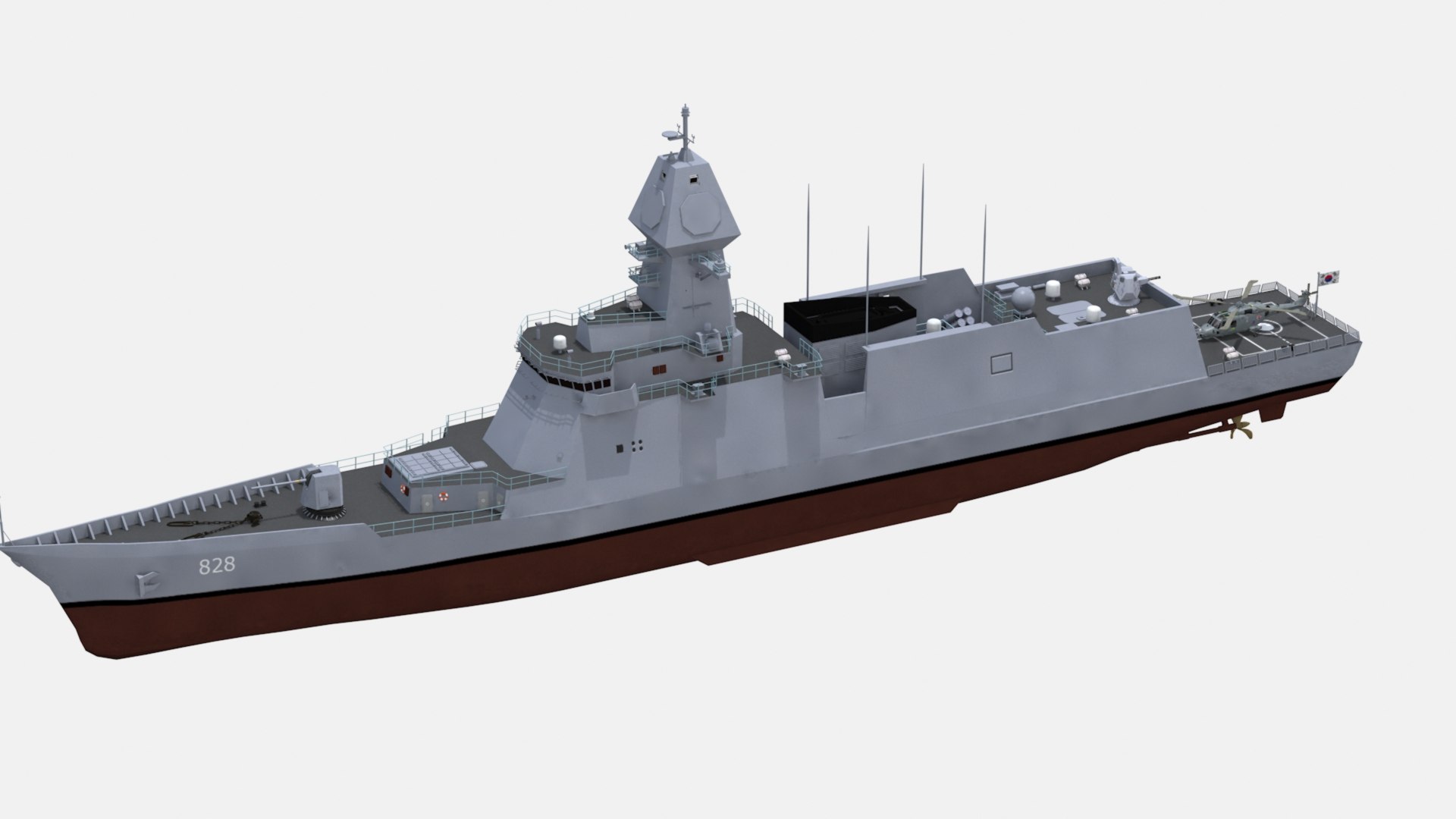 Chungnam frigate with AW159 helicopter 3D - TurboSquid 2180018