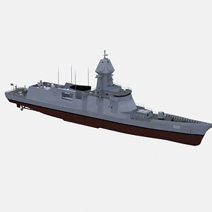 Chungnam frigate with AW159 helicopter 3D