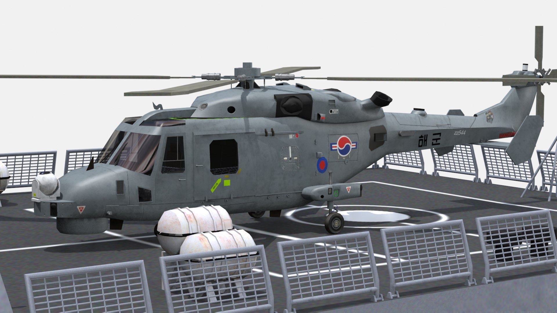 Chungnam Frigate With AW159 Helicopter 3D - TurboSquid 2180018