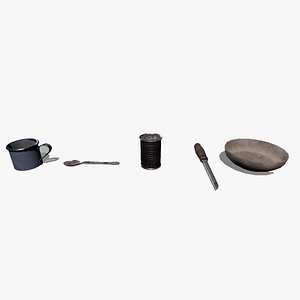 Old Cutlery Props 3D model