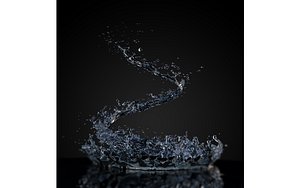3D Fluid Helix Splash
