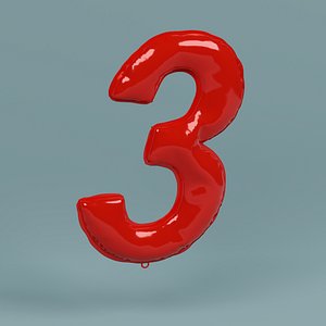 3D NUMBER 3 BALLOON