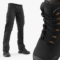 Industrial Workwear Protective Pants Worn Black