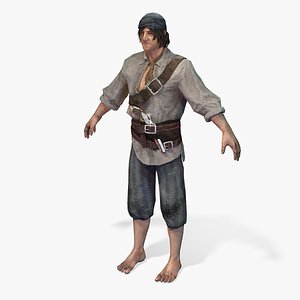 Real-Time Rigged Pirate Smuggler-2 PBR