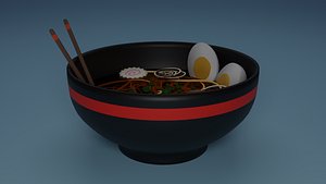 3D bowl ramen model