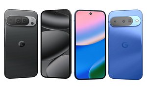 Google Pixel 10 Pro Obsidian And Google Pixel 10 Indigo 3D model