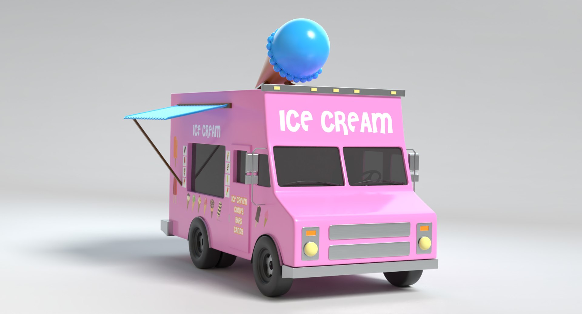 3d Ice Cream Truck Model Turbosquid 1206334