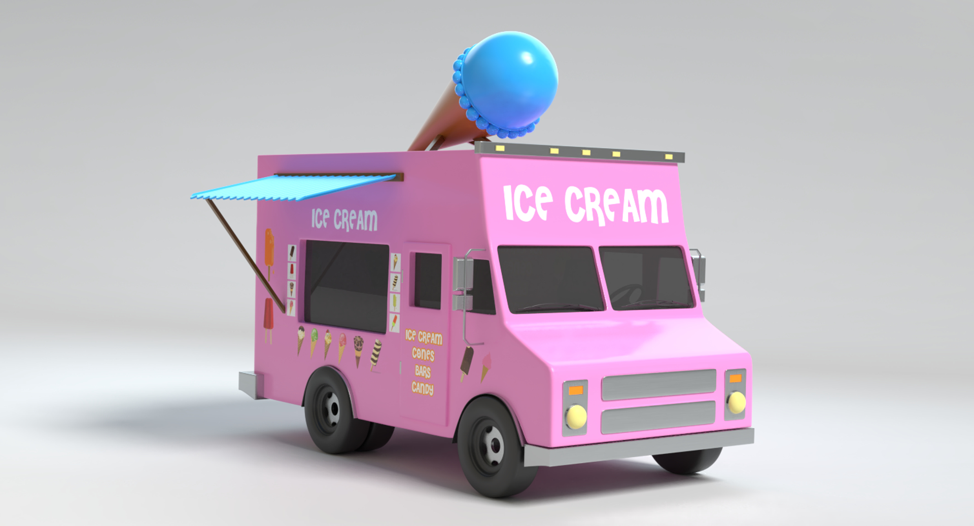 3d Ice Cream Truck Model Turbosquid 1206334