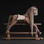 Rocking Wood plush Horse Pony chair toy Rocker for Kids