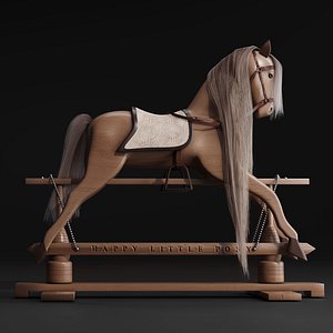 Rocking Wood plush Horse Pony chair toy Rocker for Kids