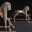 Rocking Wood plush Horse Pony chair toy Rocker for Kids