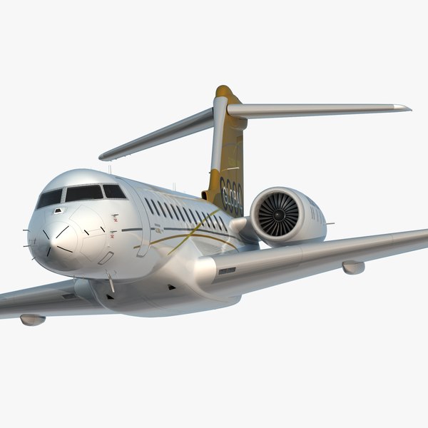 3d bombardier global 6000 rigged model