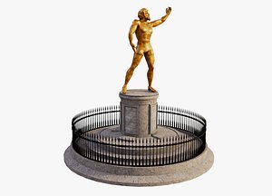 Square Zeus Statue 3D