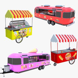 Hotdog and Icecream Street Vending Equipment model