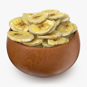 Banana Chips Wooden Bowl