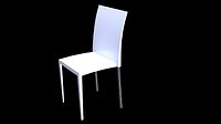White Chair Nikel Leg.